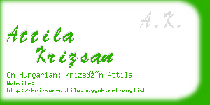 attila krizsan business card